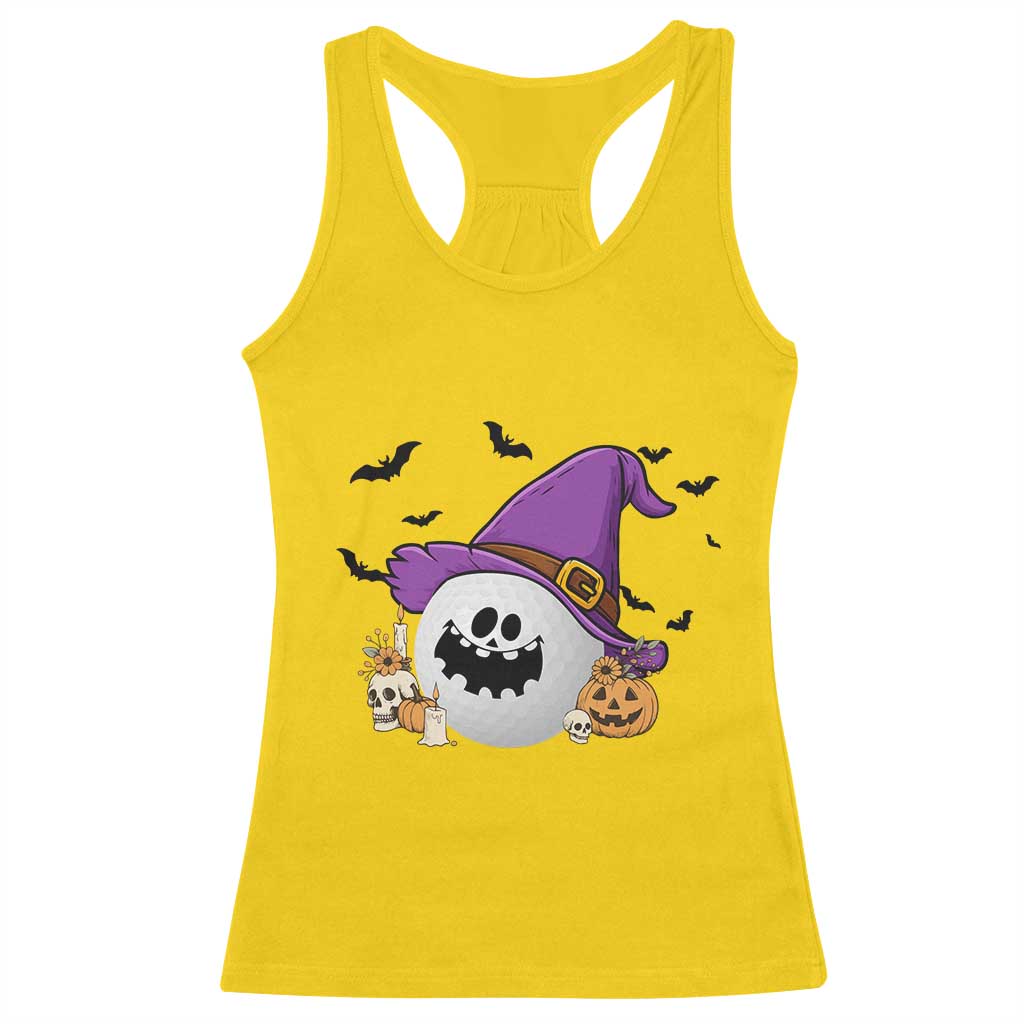 Halloween Golfer Gift Racerback Tank Top Creepy Golf Ball With Witch Hat TS12 Daisy Print Your Wear