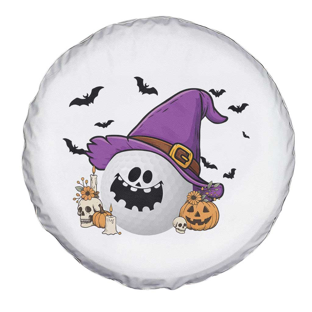 Halloween Golfer Gift Spare Tire Cover Creepy Golf Ball With Witch Hat TS12 Print Your Wear