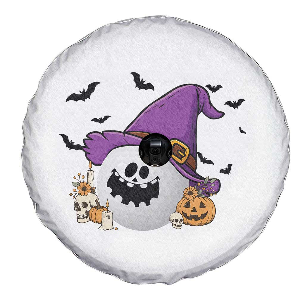 Halloween Golfer Gift Spare Tire Cover Creepy Golf Ball With Witch Hat TS12 Print Your Wear