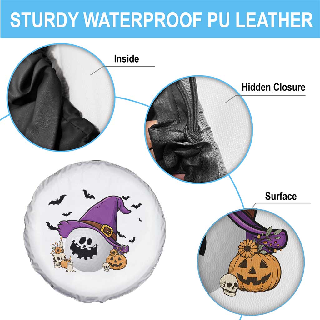 Halloween Golfer Gift Spare Tire Cover Creepy Golf Ball With Witch Hat TS12 Print Your Wear
