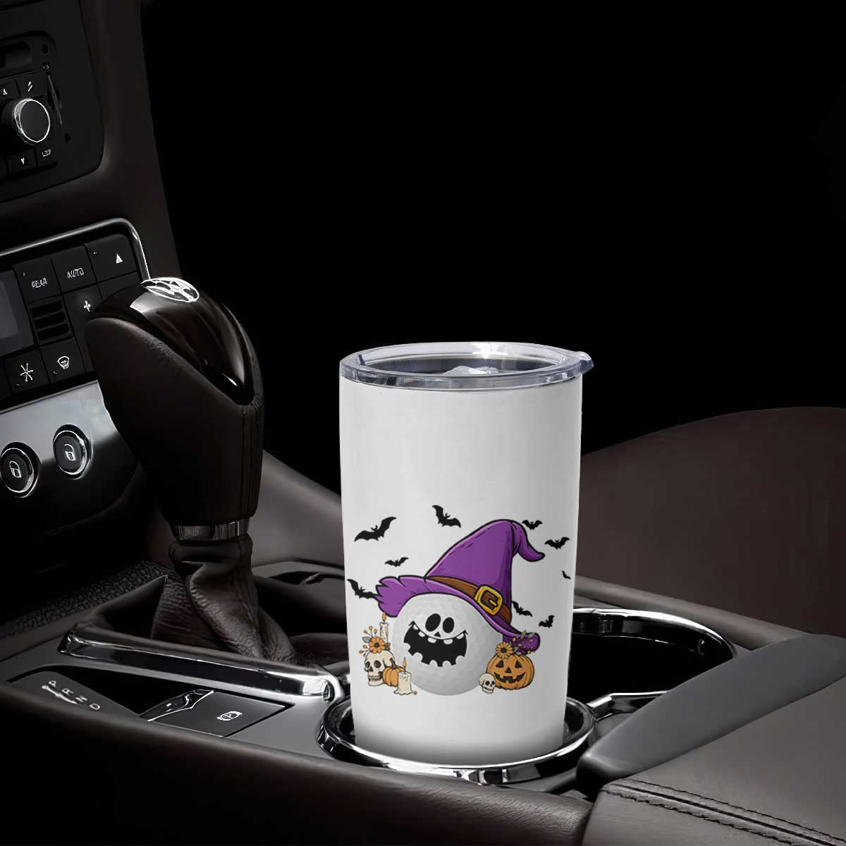 Halloween Golfer Gift Tumbler Cup Creepy Golf Ball With Witch Hat TS12 Print Your Wear