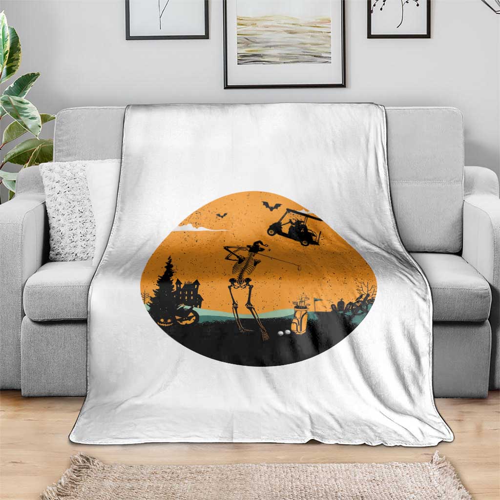 Funny Skeleton Golf Player Throw Blanket Halloween Gift TS12 Print Your Wear
