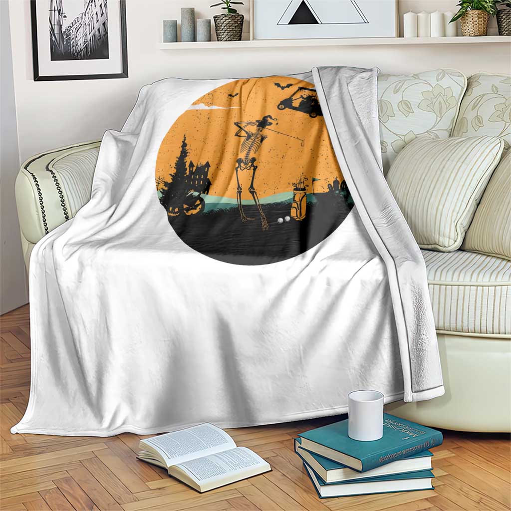 Funny Skeleton Golf Player Throw Blanket Halloween Gift TS12 Print Your Wear
