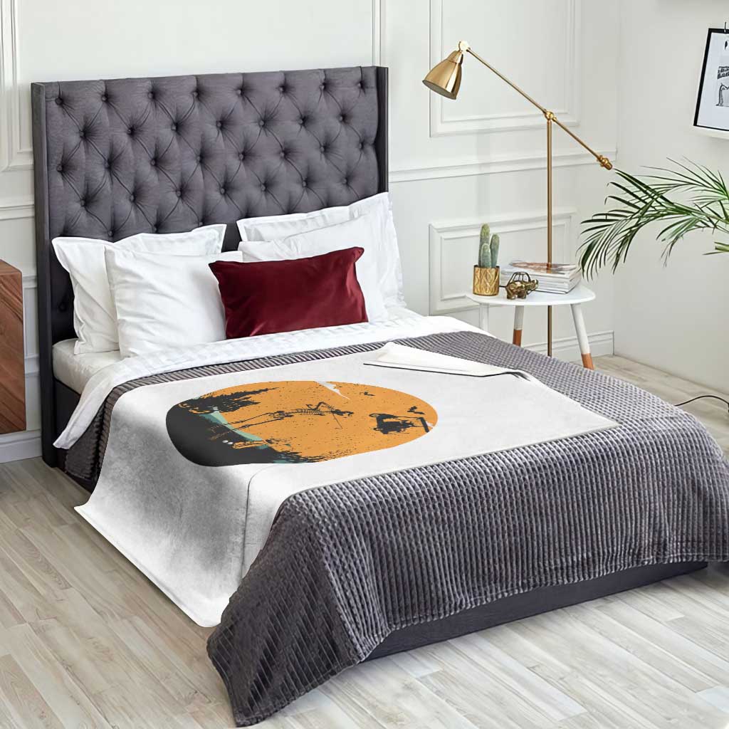 Funny Skeleton Golf Player Throw Blanket Halloween Gift TS12 Print Your Wear