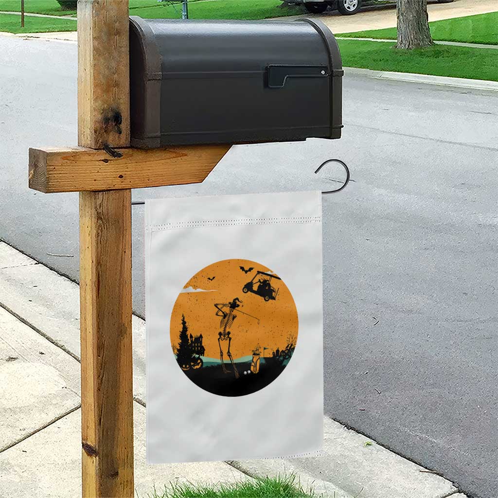 Funny Skeleton Golf Player Garden Flag Halloween Gift TS12 Print Your Wear