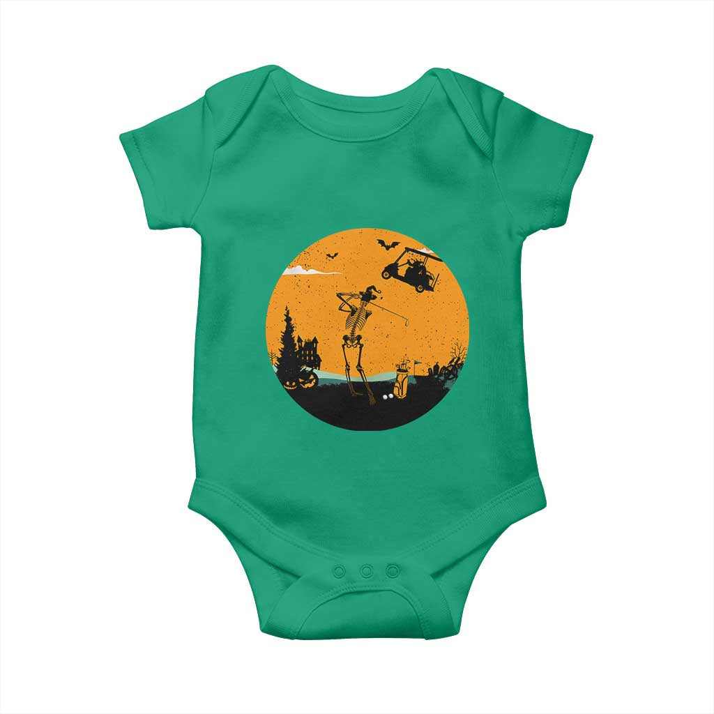 Funny Skeleton Golf Player Baby Onesie Halloween Gift TS12 Irish Green Print Your Wear