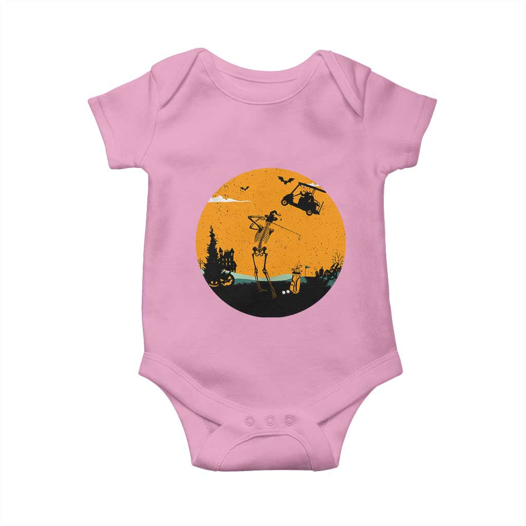 Funny Skeleton Golf Player Baby Onesie Halloween Gift TS12 Light Pink Print Your Wear
