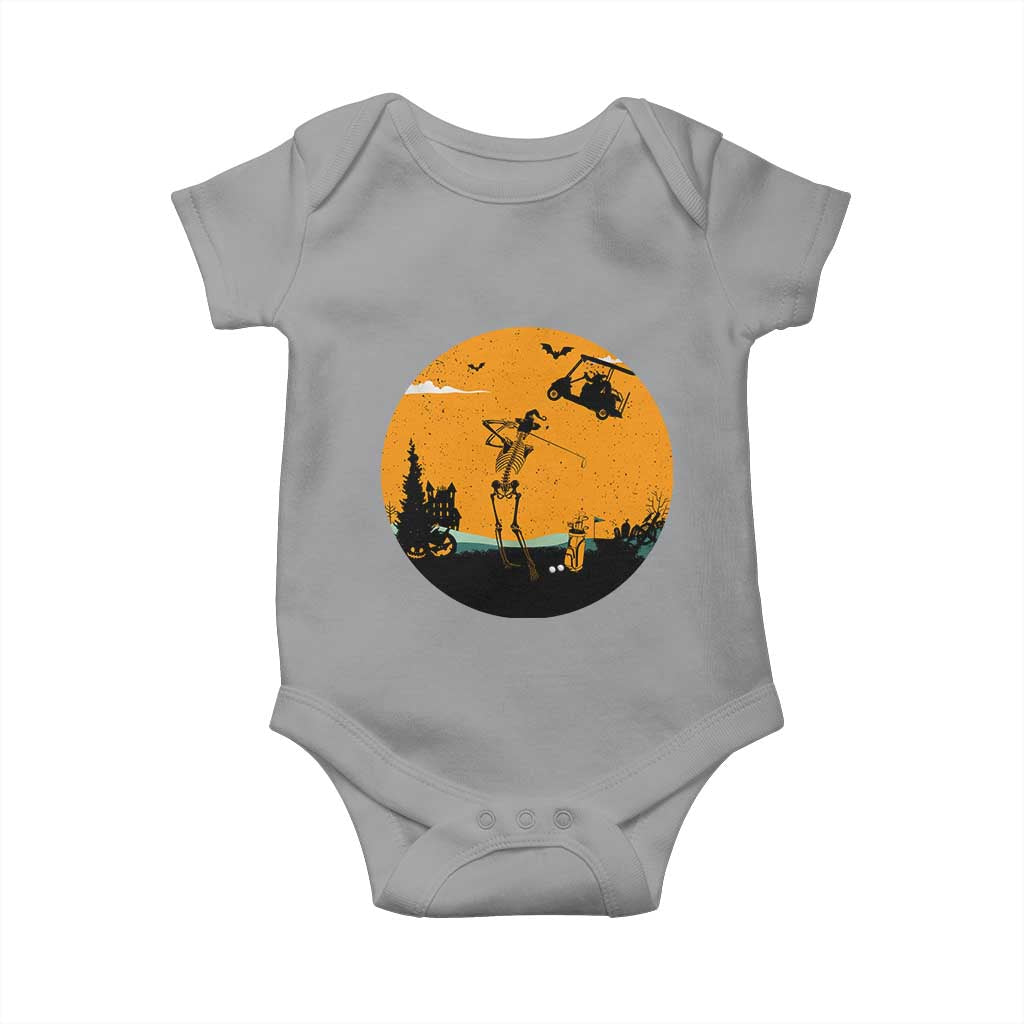 Funny Skeleton Golf Player Baby Onesie Halloween Gift TS12 Sport Gray Print Your Wear