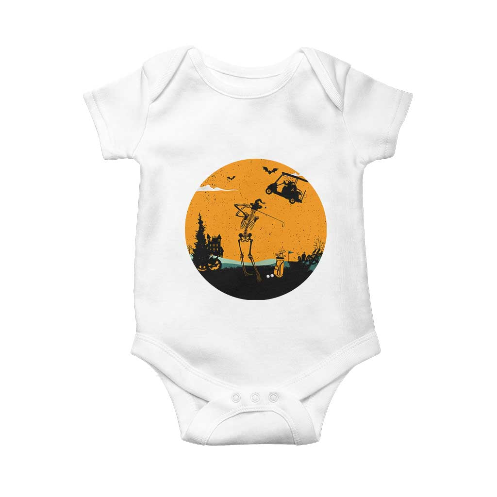 Funny Skeleton Golf Player Baby Onesie Halloween Gift TS12 White Print Your Wear