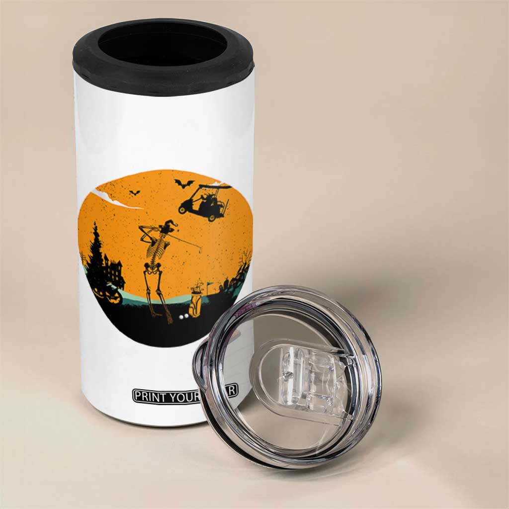 Funny Skeleton Golf Player 4 in 1 Can Cooler Tumbler Halloween Gift TS12 Print Your Wear