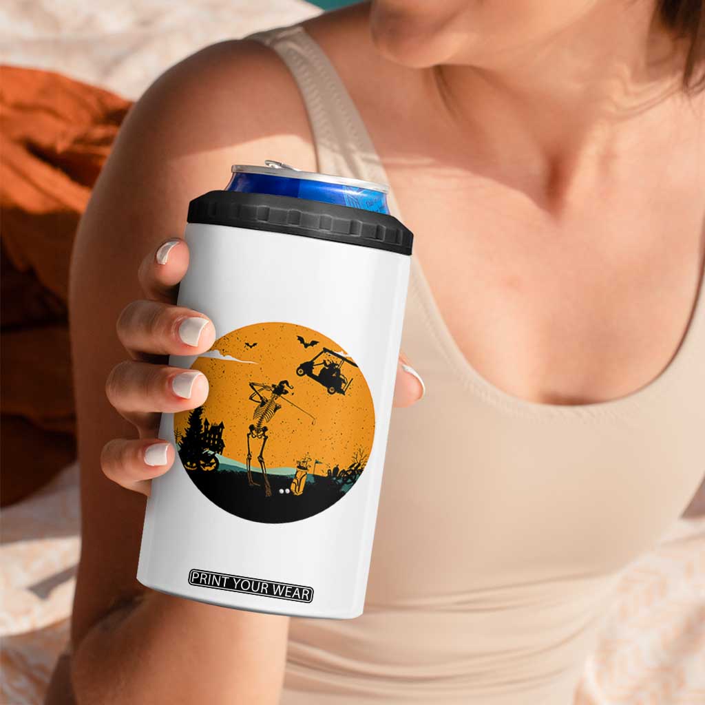 Funny Skeleton Golf Player 4 in 1 Can Cooler Tumbler Halloween Gift TS12 Print Your Wear