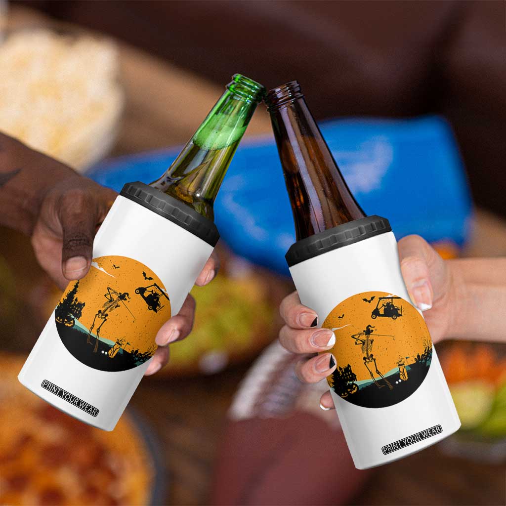 Funny Skeleton Golf Player 4 in 1 Can Cooler Tumbler Halloween Gift TS12 Print Your Wear