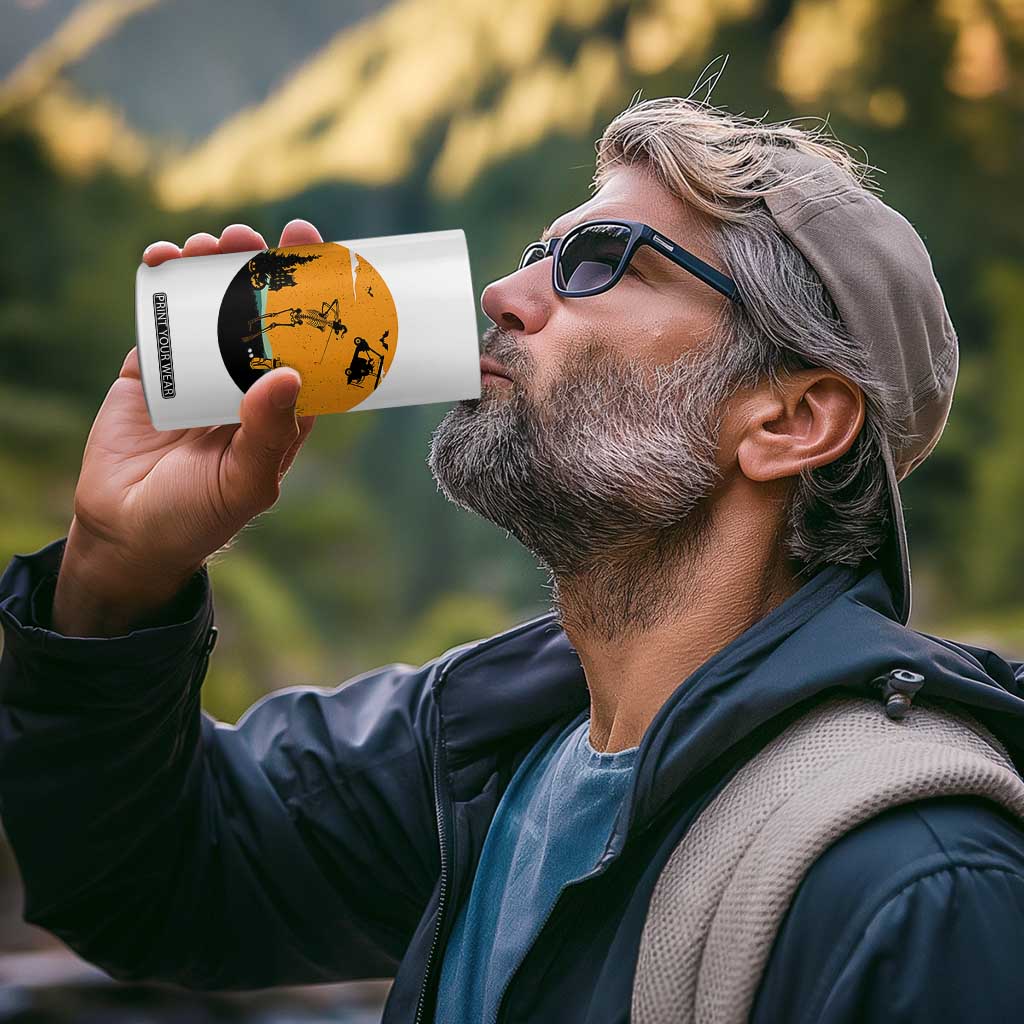 Funny Skeleton Golf Player 4 in 1 Can Cooler Tumbler Halloween Gift TS12 Print Your Wear