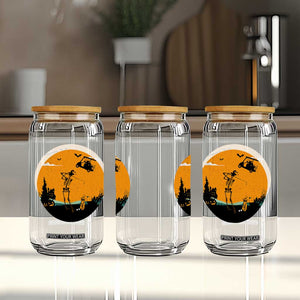 Funny Skeleton Golf Player Glass Can Halloween Gift TS12 Print Your Wear