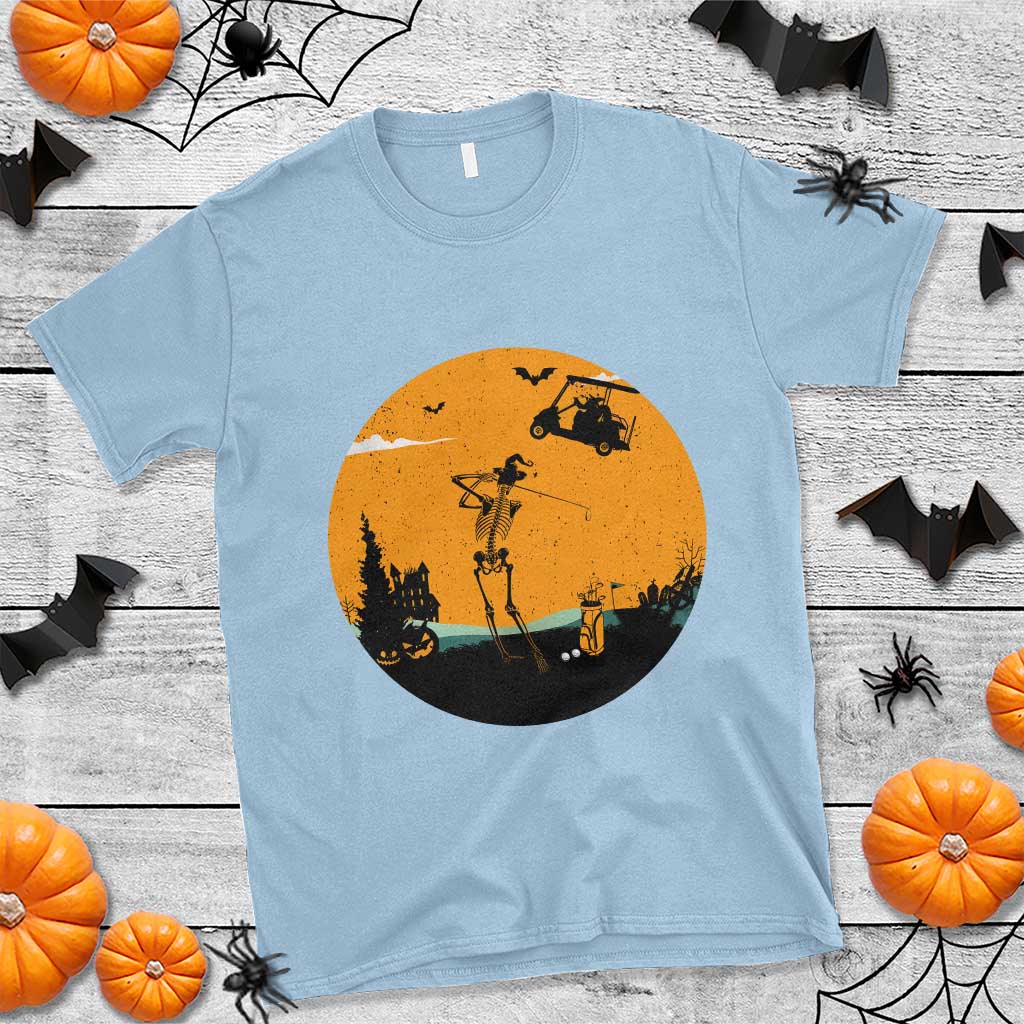 Funny Skeleton Golf Player T Shirt Halloween Gift TS12 Light Blue Print Your Wear