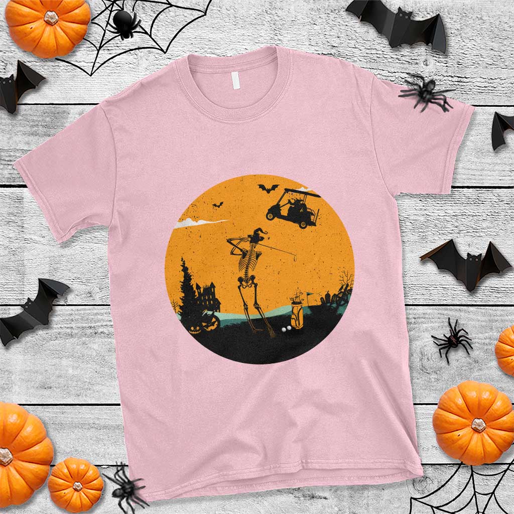 Funny Skeleton Golf Player T Shirt Halloween Gift TS12 Light Pink Print Your Wear