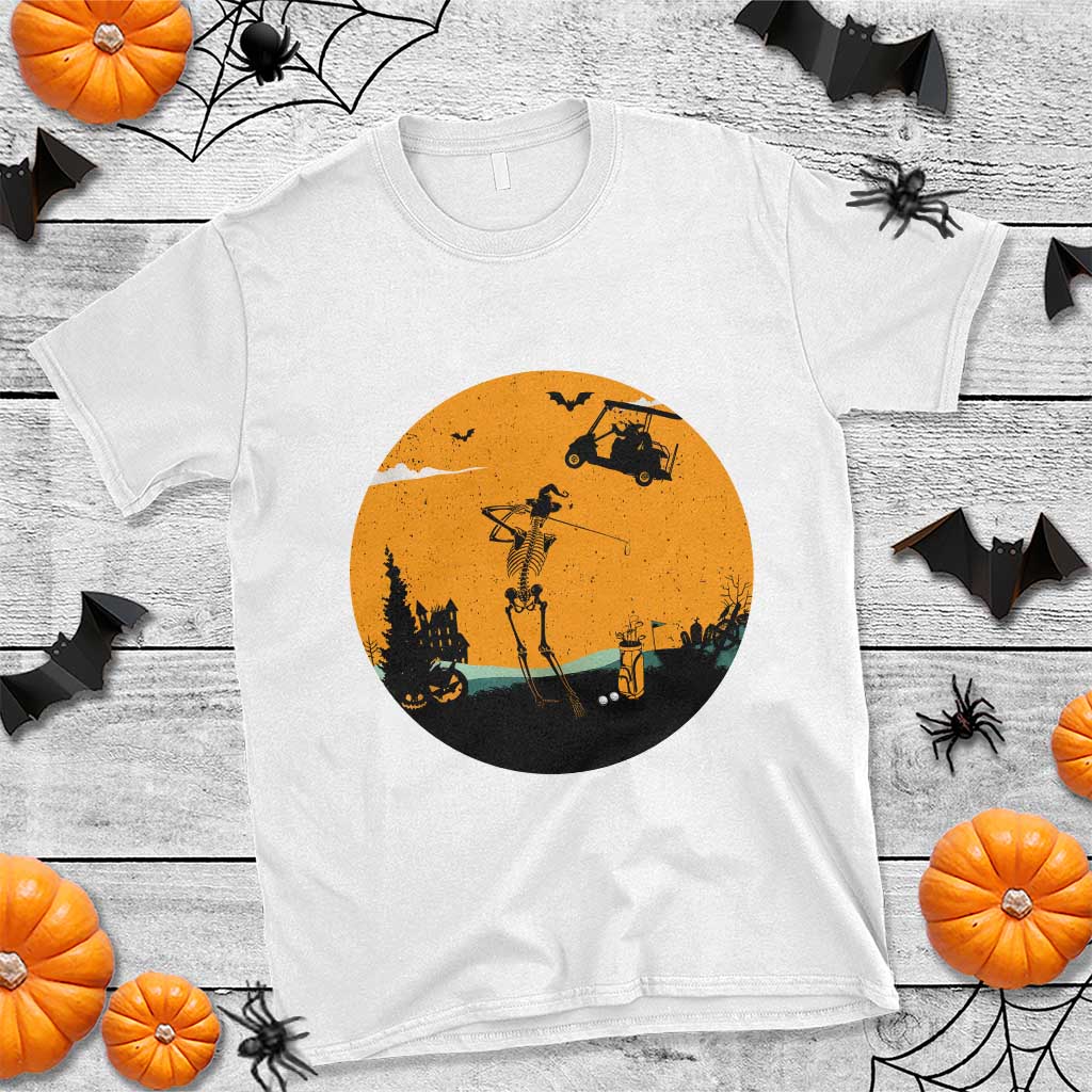 Funny Skeleton Golf Player T Shirt Halloween Gift TS12 White Print Your Wear