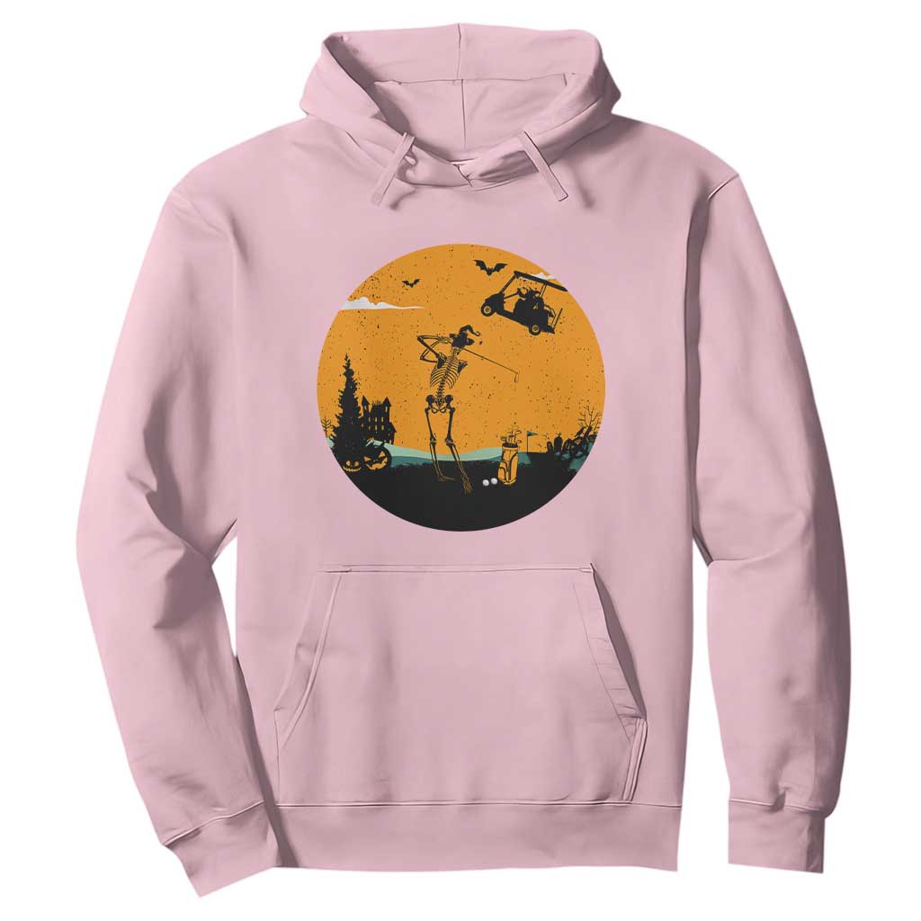 Funny Skeleton Golf Player Hoodie Halloween Gift TS12 Light Pink Print Your Wear