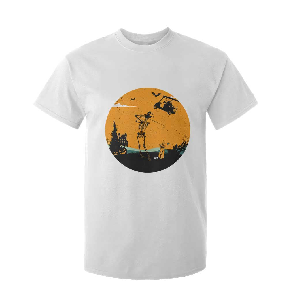 Funny Skeleton Golf Player T Shirt For Kid Halloween Gift TS12 White Print Your Wear