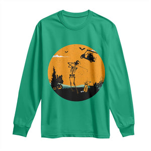 Funny Skeleton Golf Player Long Sleeve Shirt Halloween Gift TS12 Irish Green Print Your Wear
