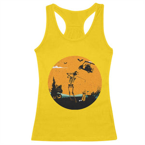 Funny Skeleton Golf Player Racerback Tank Top Halloween Gift TS12 Daisy Print Your Wear