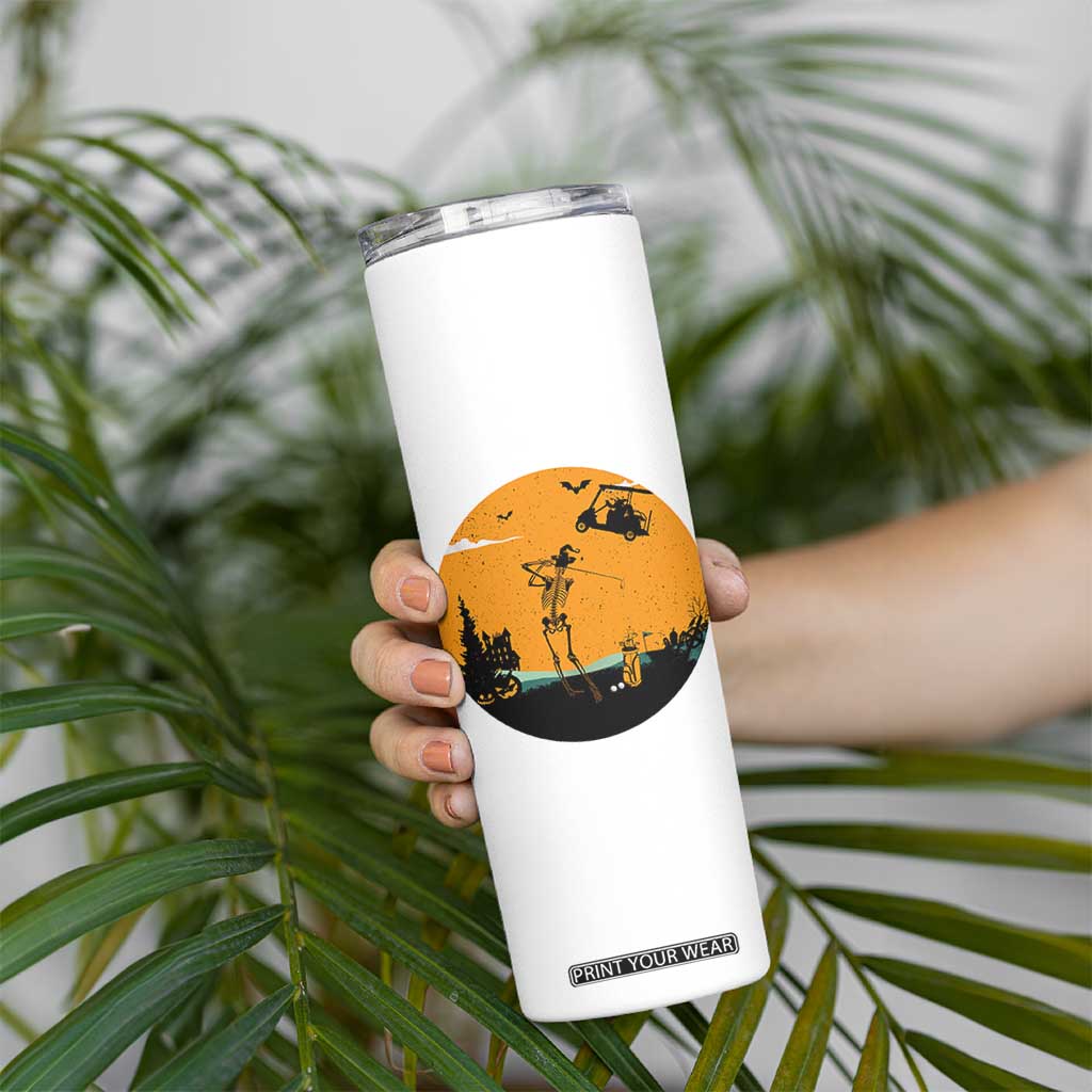 Funny Skeleton Golf Player Skinny Tumbler Halloween Gift TS12 Print Your Wear