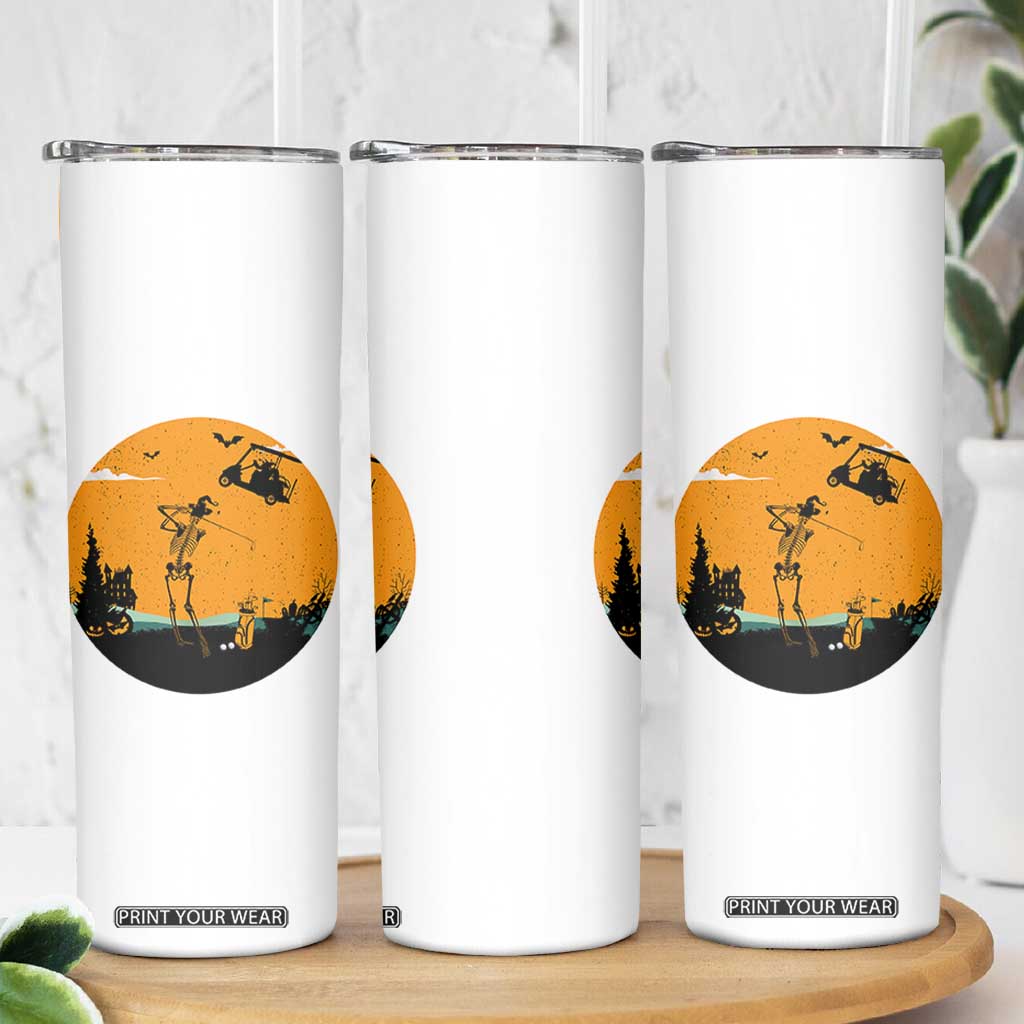 Funny Skeleton Golf Player Skinny Tumbler Halloween Gift TS12 Print Your Wear