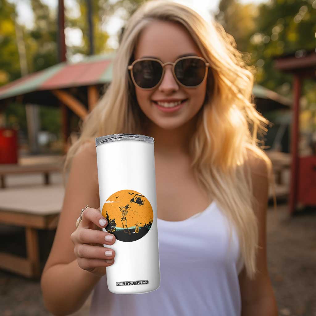 Funny Skeleton Golf Player Skinny Tumbler Halloween Gift TS12 Print Your Wear