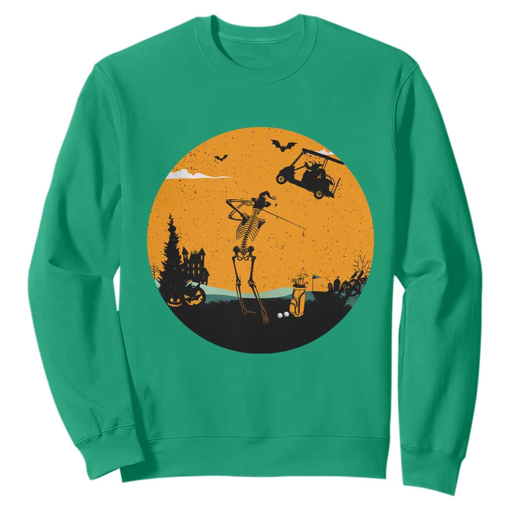 Funny Skeleton Golf Player Sweatshirt Halloween Gift TS12 Irish Green Print Your Wear
