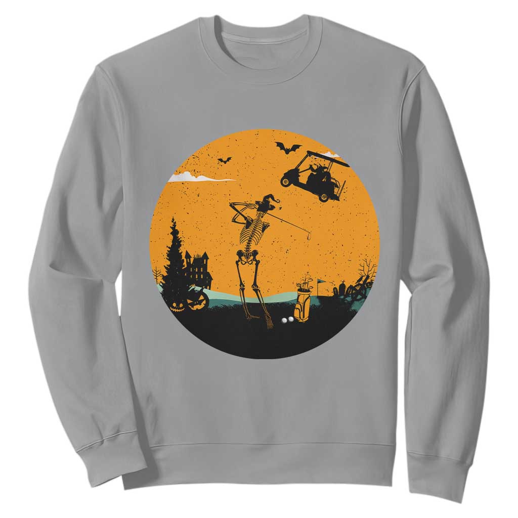 Funny Skeleton Golf Player Sweatshirt Halloween Gift TS12 Sport Gray Print Your Wear