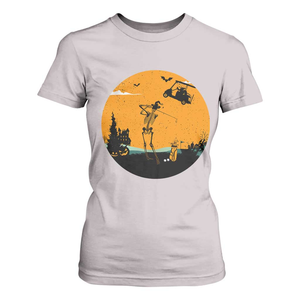 Funny Skeleton Golf Player T Shirt For Women Halloween Gift TS12 Ice Gray Print Your Wear