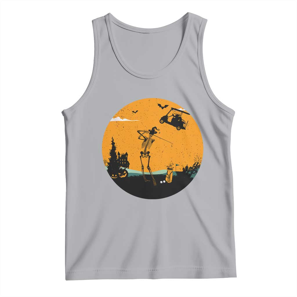 Funny Skeleton Golf Player Tank Top Halloween Gift TS12 Athletic Heather Print Your Wear