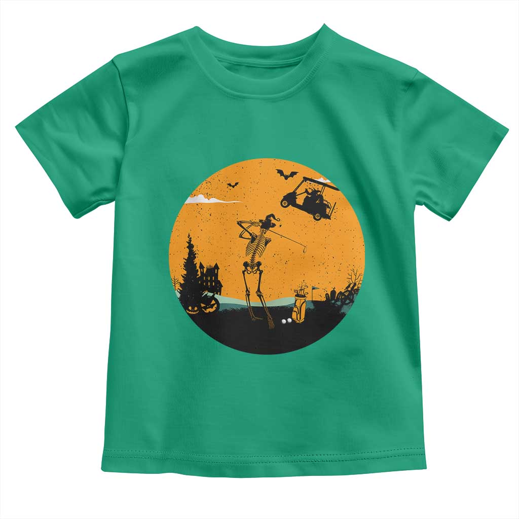 Funny Skeleton Golf Player Toddler T Shirt Halloween Gift TS12 Irish Green Print Your Wear