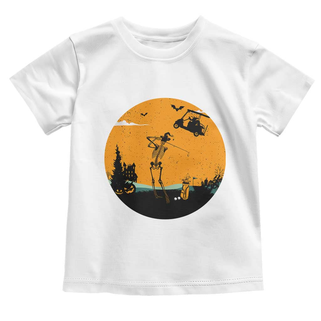 Funny Skeleton Golf Player Toddler T Shirt Halloween Gift TS12 White Print Your Wear