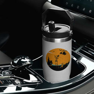 Funny Skeleton Golf Player Flip Straw Tumbler Halloween Gift TS12 Print Your Wear