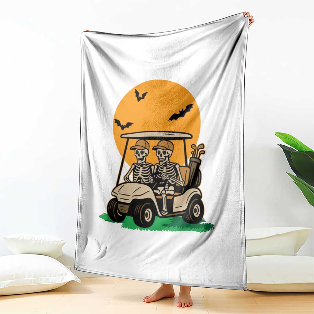 Funny Halloween Gift Throw Blanket Skeleton Driving Golf Cart TS12 Print Your Wear