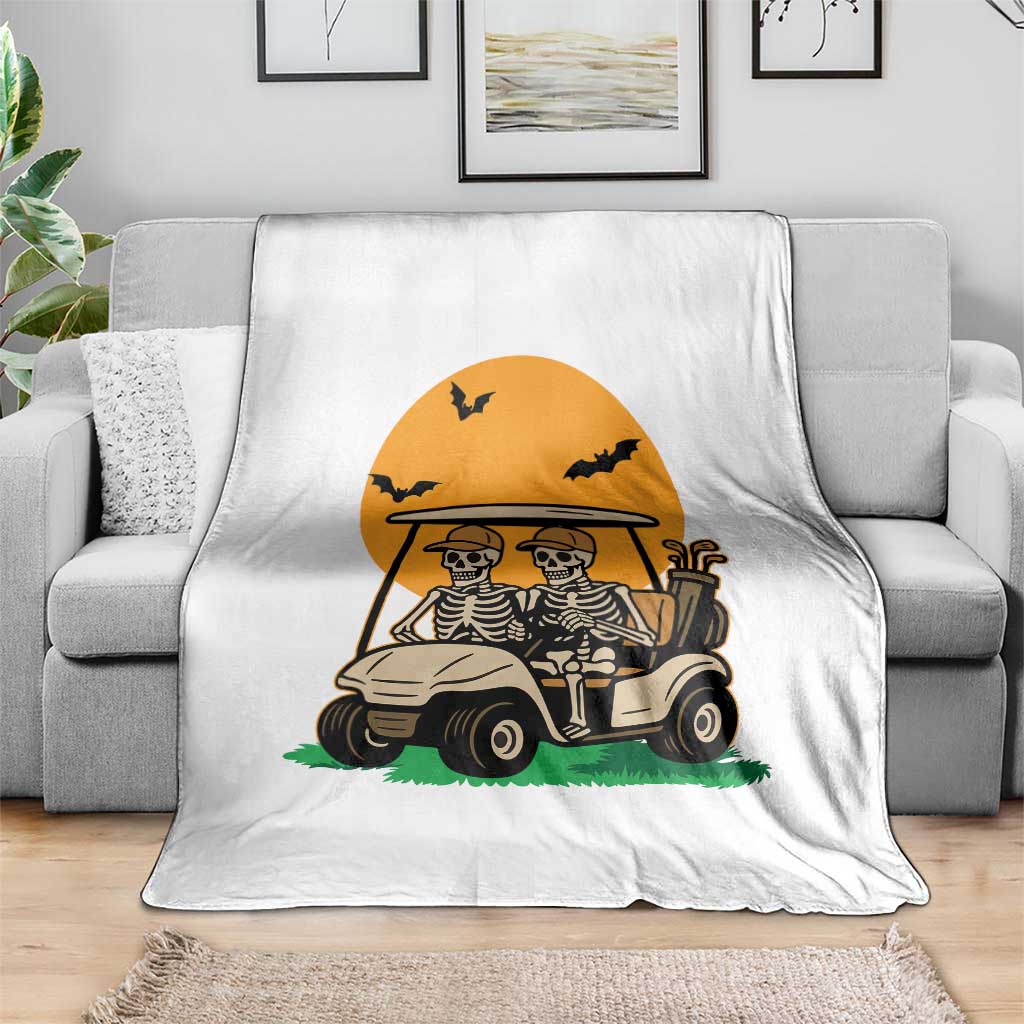 Funny Halloween Gift Throw Blanket Skeleton Driving Golf Cart TS12 Print Your Wear