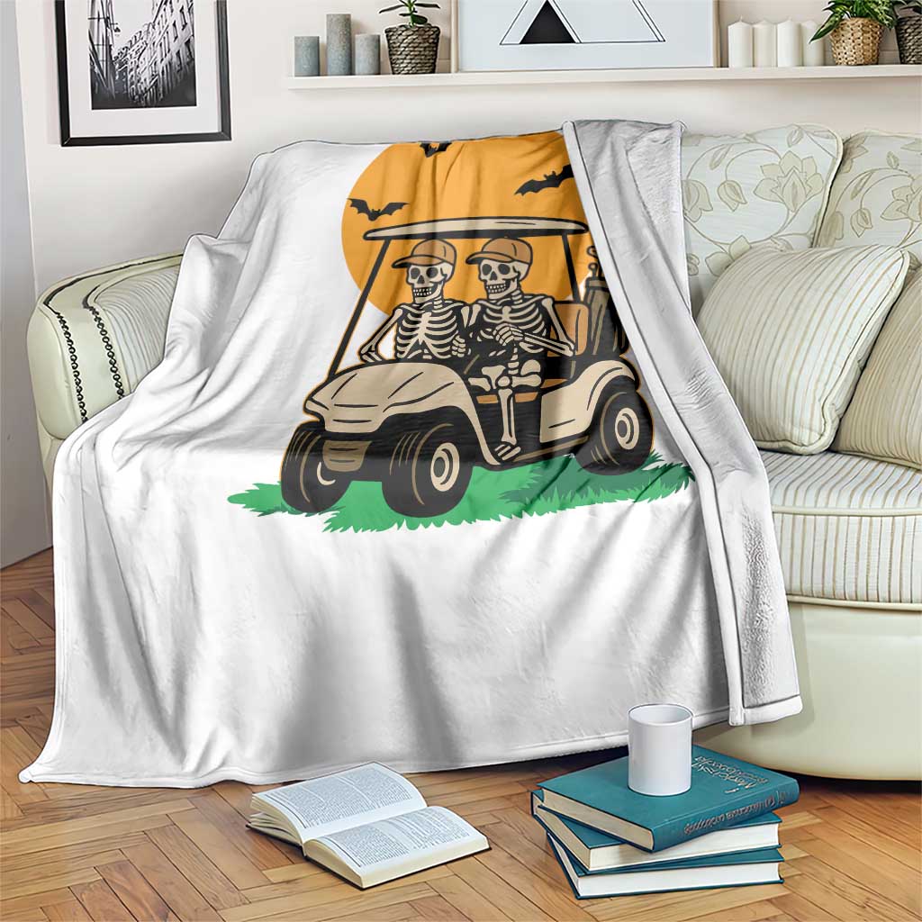 Funny Halloween Gift Throw Blanket Skeleton Driving Golf Cart TS12 Print Your Wear