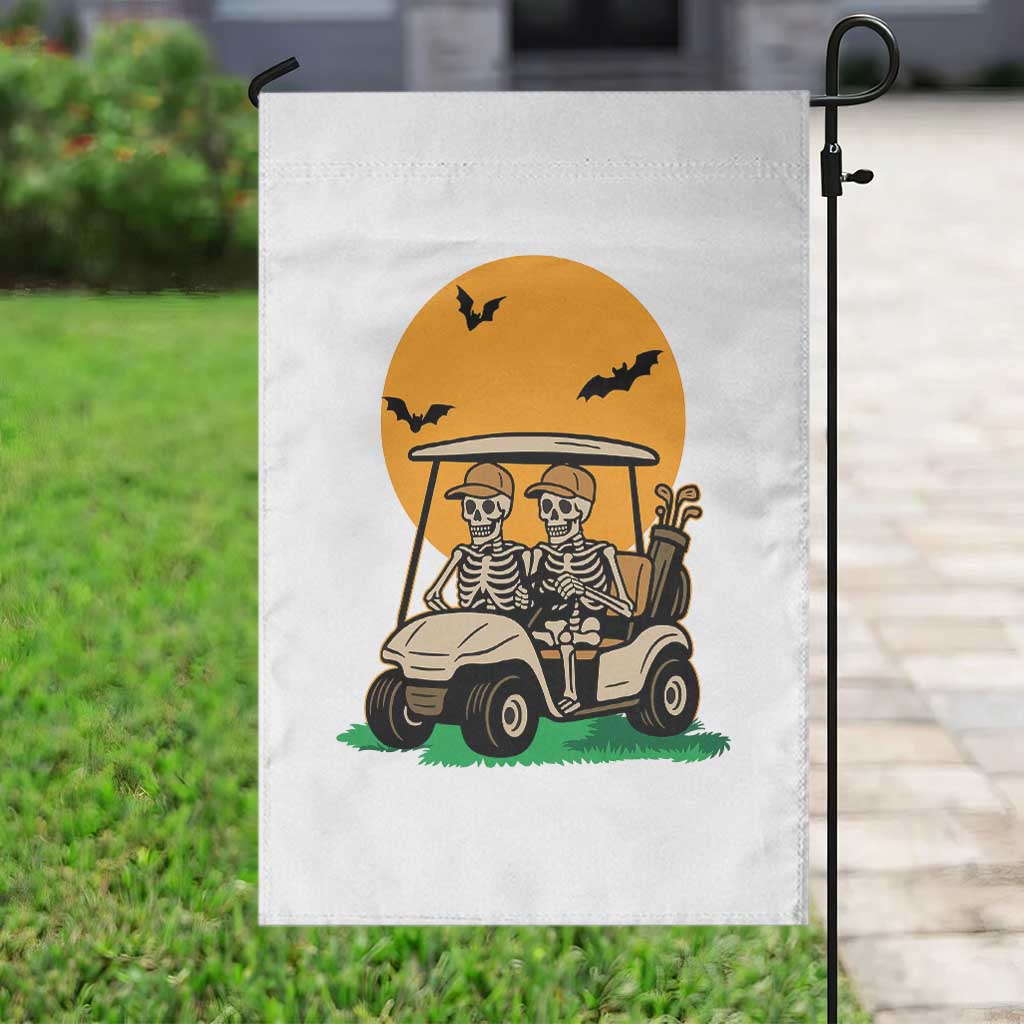 Funny Halloween Gift Garden Flag Skeleton Driving Golf Cart TS12 Print Your Wear