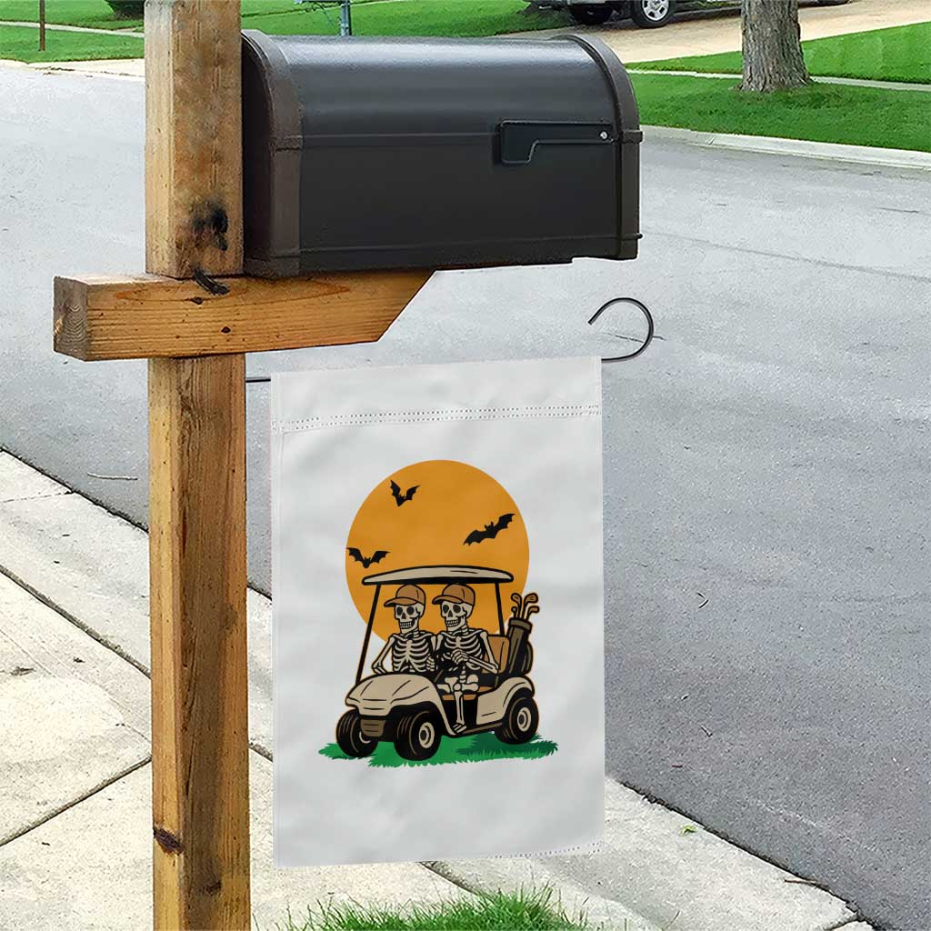 Funny Halloween Gift Garden Flag Skeleton Driving Golf Cart TS12 Print Your Wear