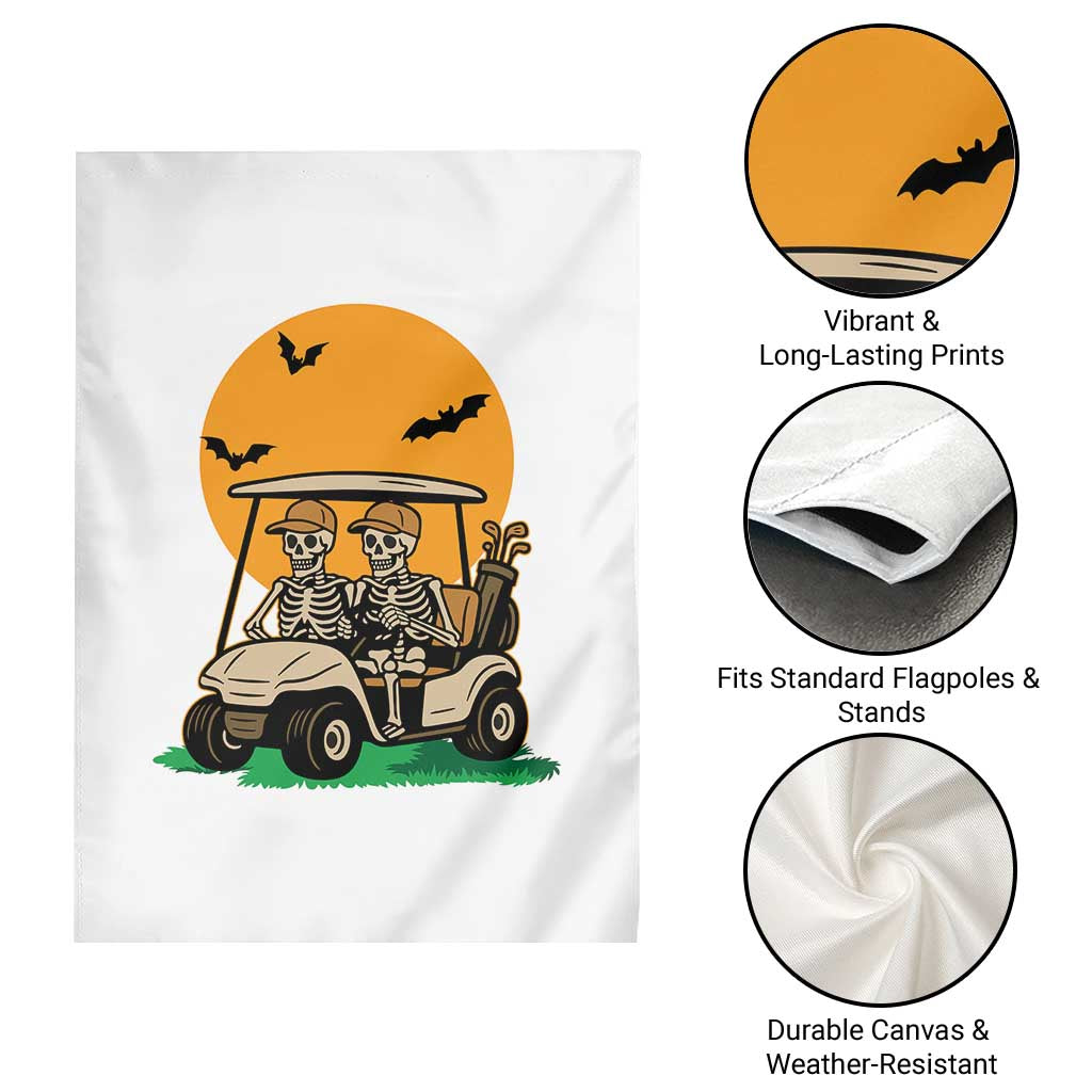 Funny Halloween Gift Garden Flag Skeleton Driving Golf Cart TS12 Print Your Wear