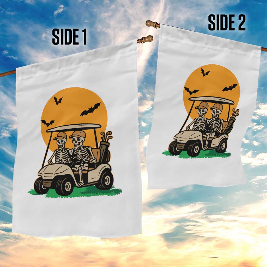 Funny Halloween Gift Garden Flag Skeleton Driving Golf Cart TS12 Print Your Wear