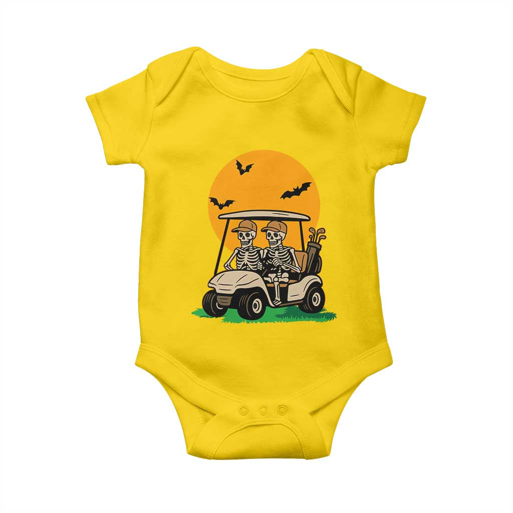 Funny Halloween Gift Baby Onesie Skeleton Driving Golf Cart TS12 Daisy Print Your Wear