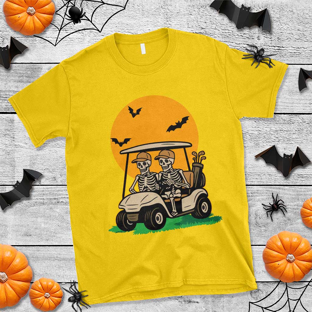 Funny Halloween Gift T Shirt Skeleton Driving Golf Cart TS12 Daisy Print Your Wear