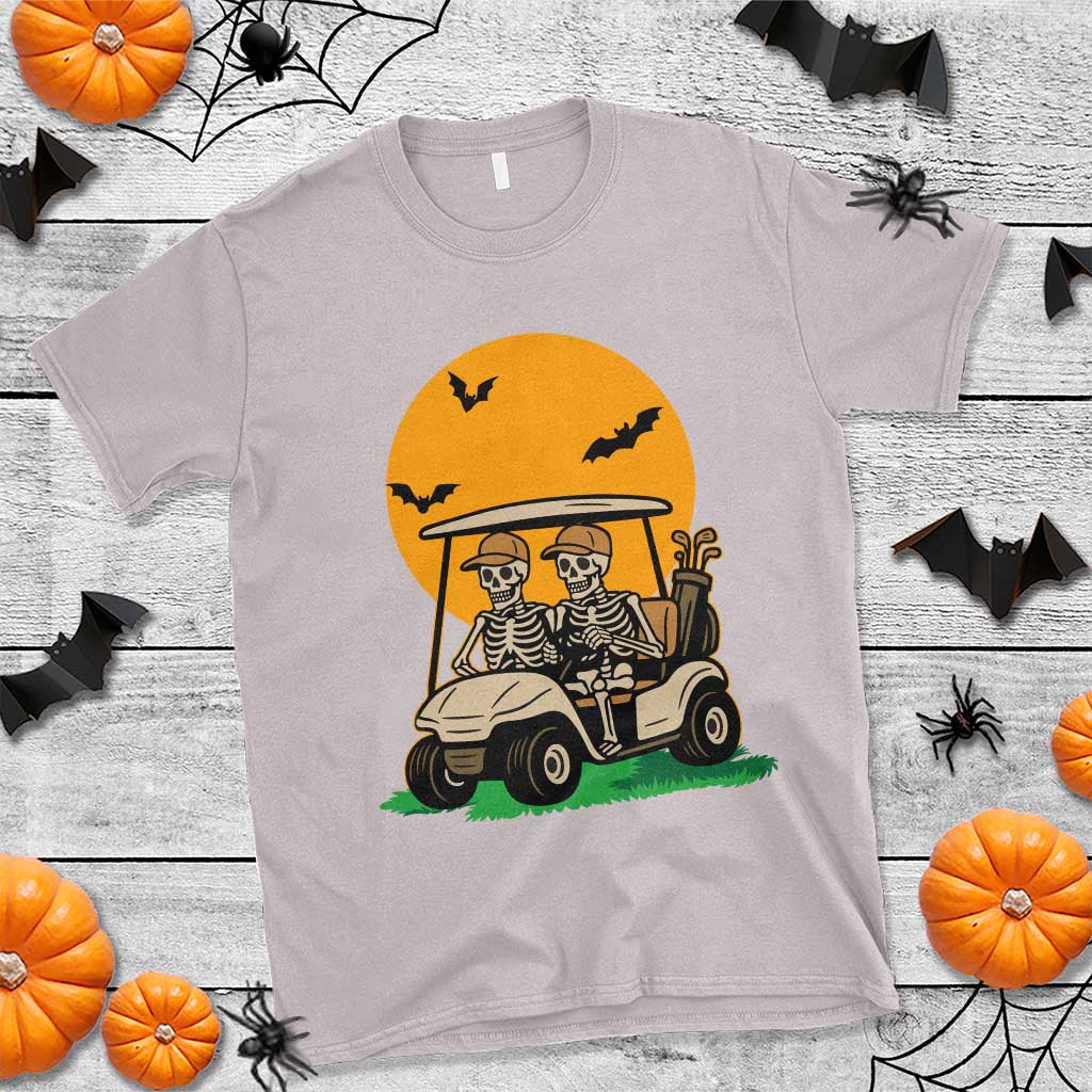 Funny Halloween Gift T Shirt Skeleton Driving Golf Cart TS12 Ice Gray Print Your Wear