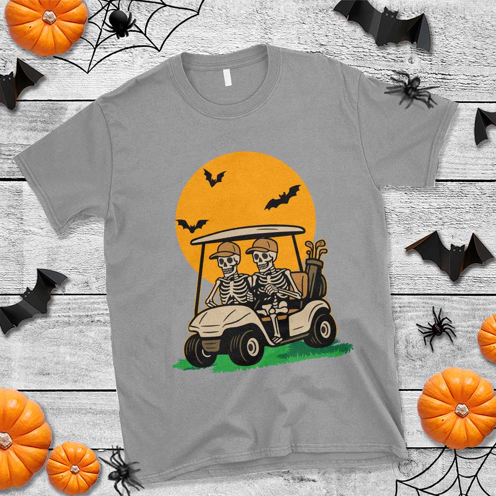 Funny Halloween Gift T Shirt Skeleton Driving Golf Cart TS12 Sport Gray Print Your Wear