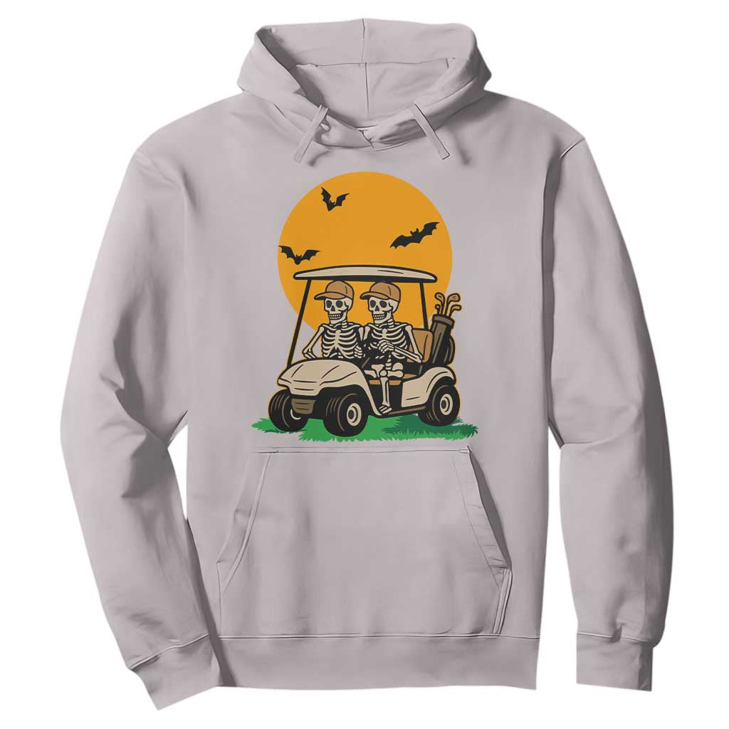 Funny Halloween Gift Hoodie Skeleton Driving Golf Cart TS12 Ice Gray Print Your Wear