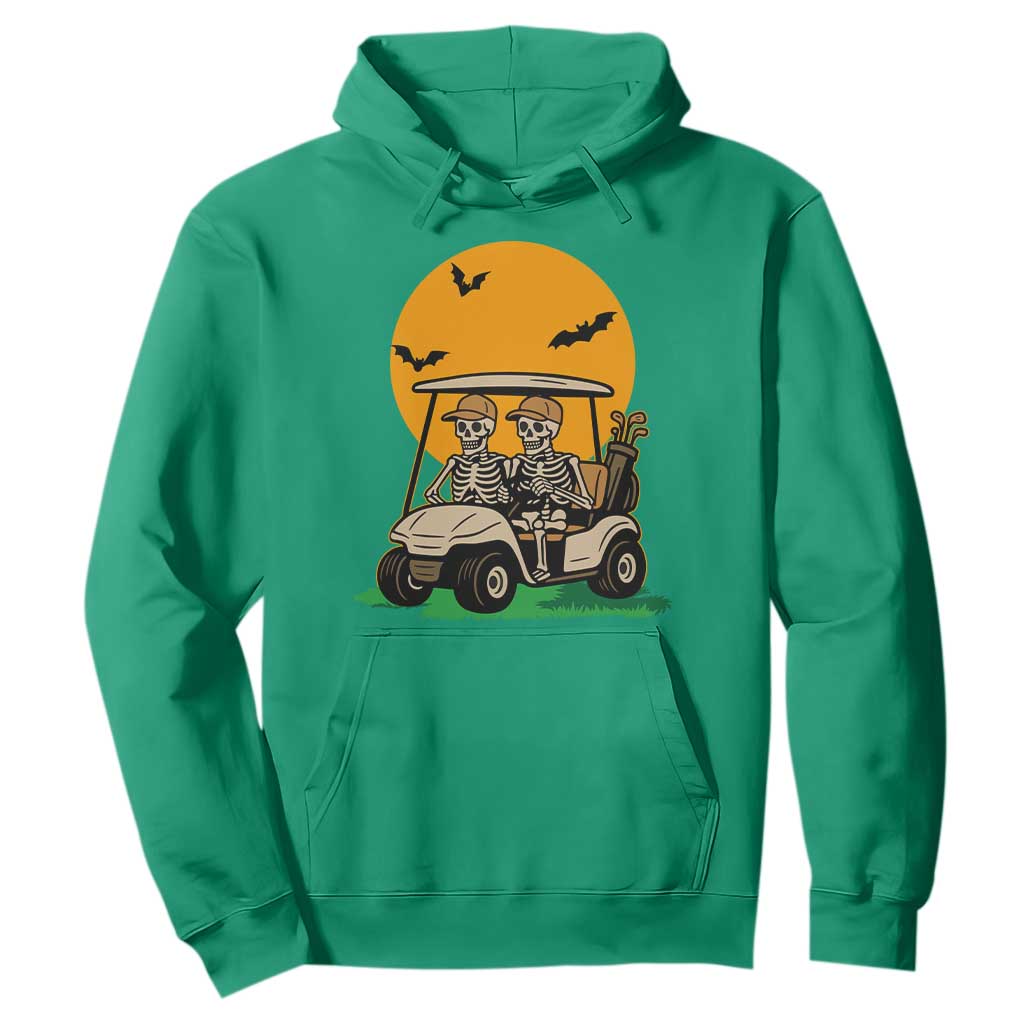 Funny Halloween Gift Hoodie Skeleton Driving Golf Cart TS12 Irish Green Print Your Wear