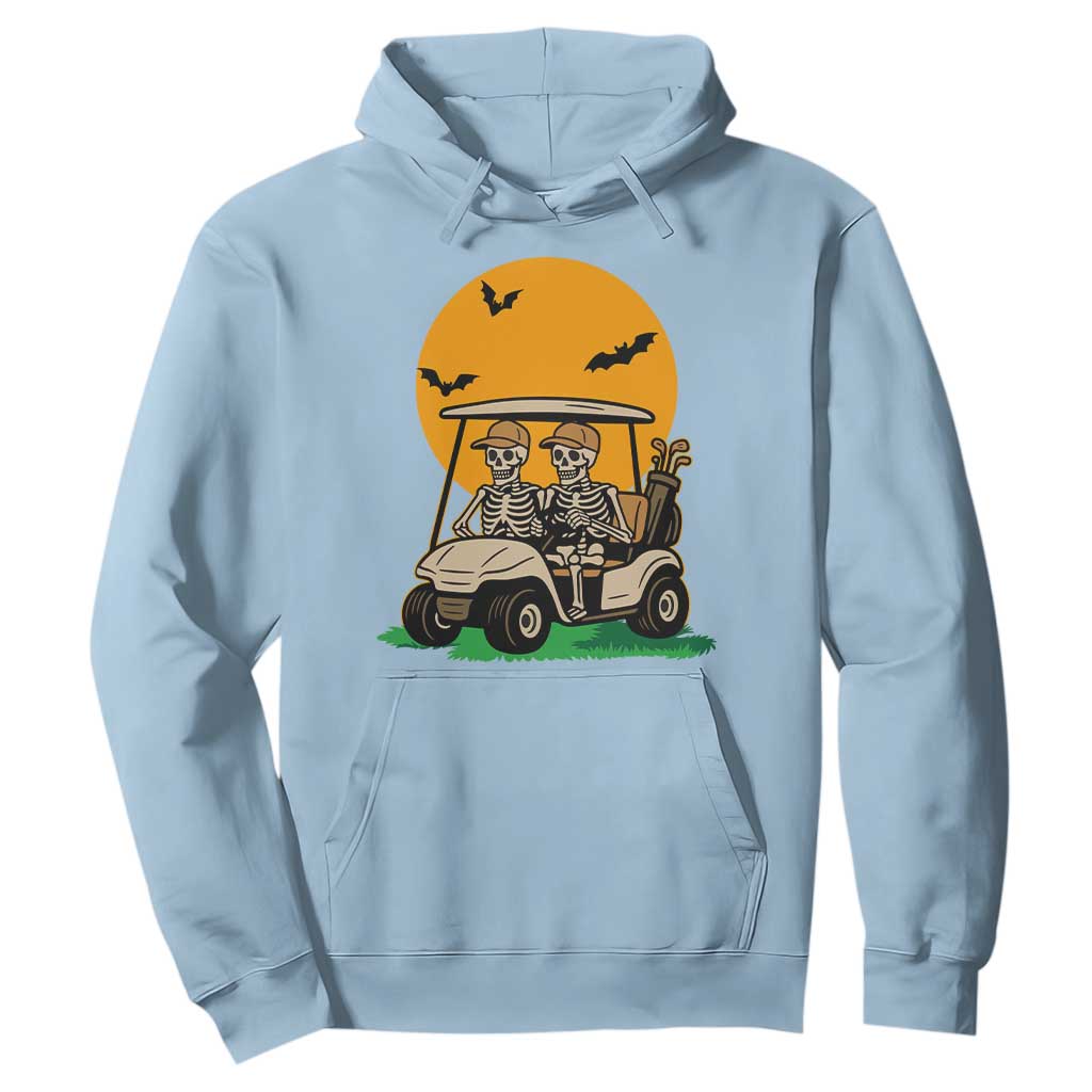 Funny Halloween Gift Hoodie Skeleton Driving Golf Cart TS12 Light Blue Print Your Wear