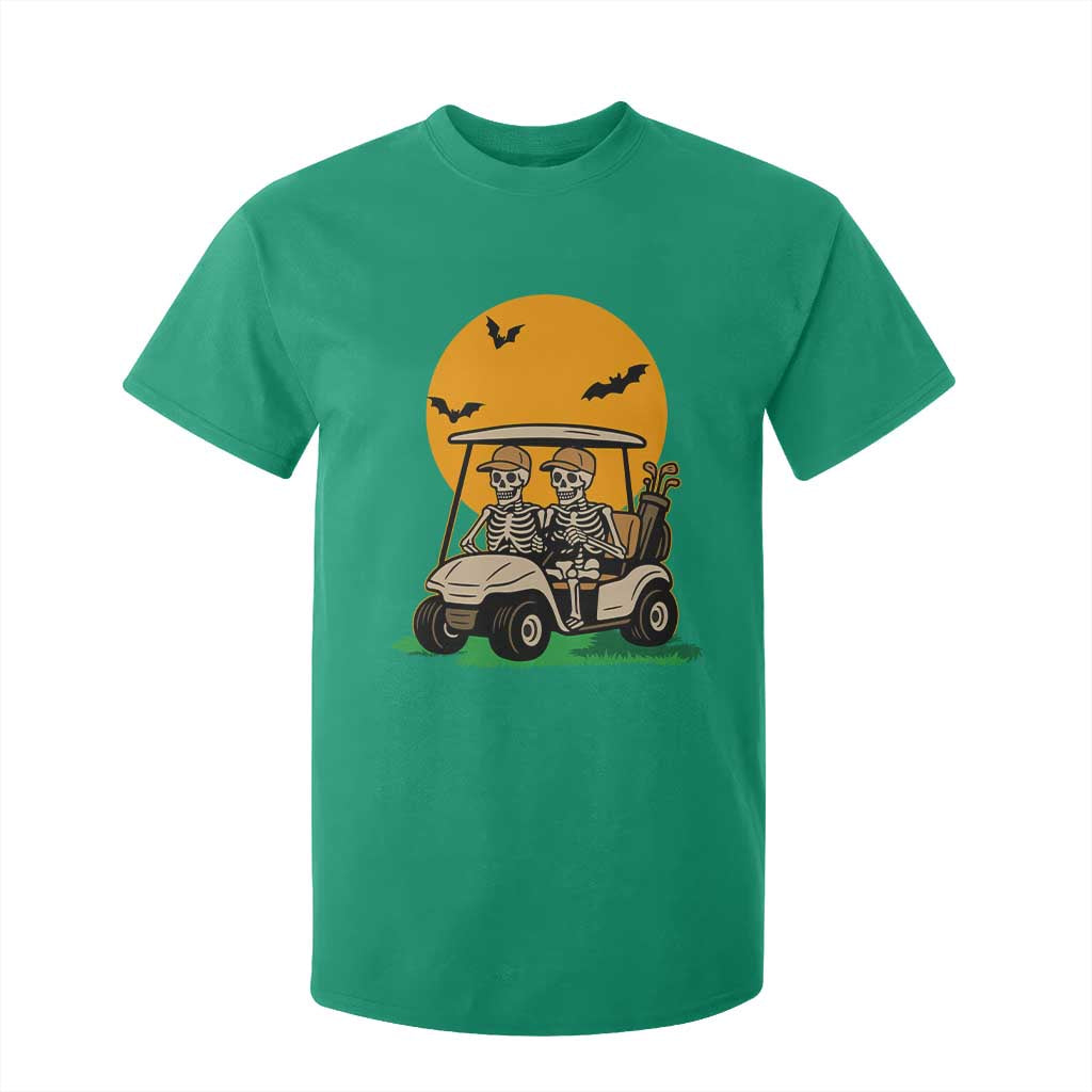 Funny Halloween Gift T Shirt For Kid Skeleton Driving Golf Cart TS12 Irish Green Print Your Wear